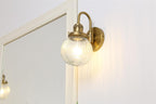 Retro Glass Ribbed Sconce Wall Light Industrial Globe