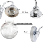 Retro Glass Ribbed Sconce Wall Light Industrial Globe