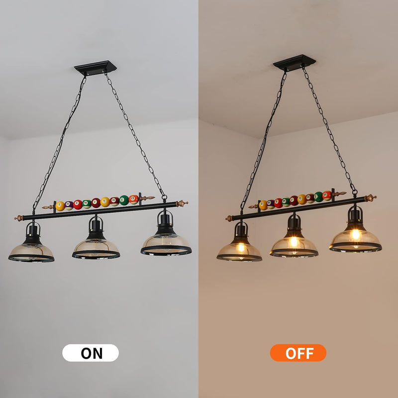 Retro Industrial Pendant American Wrought Iron Snooker Bar