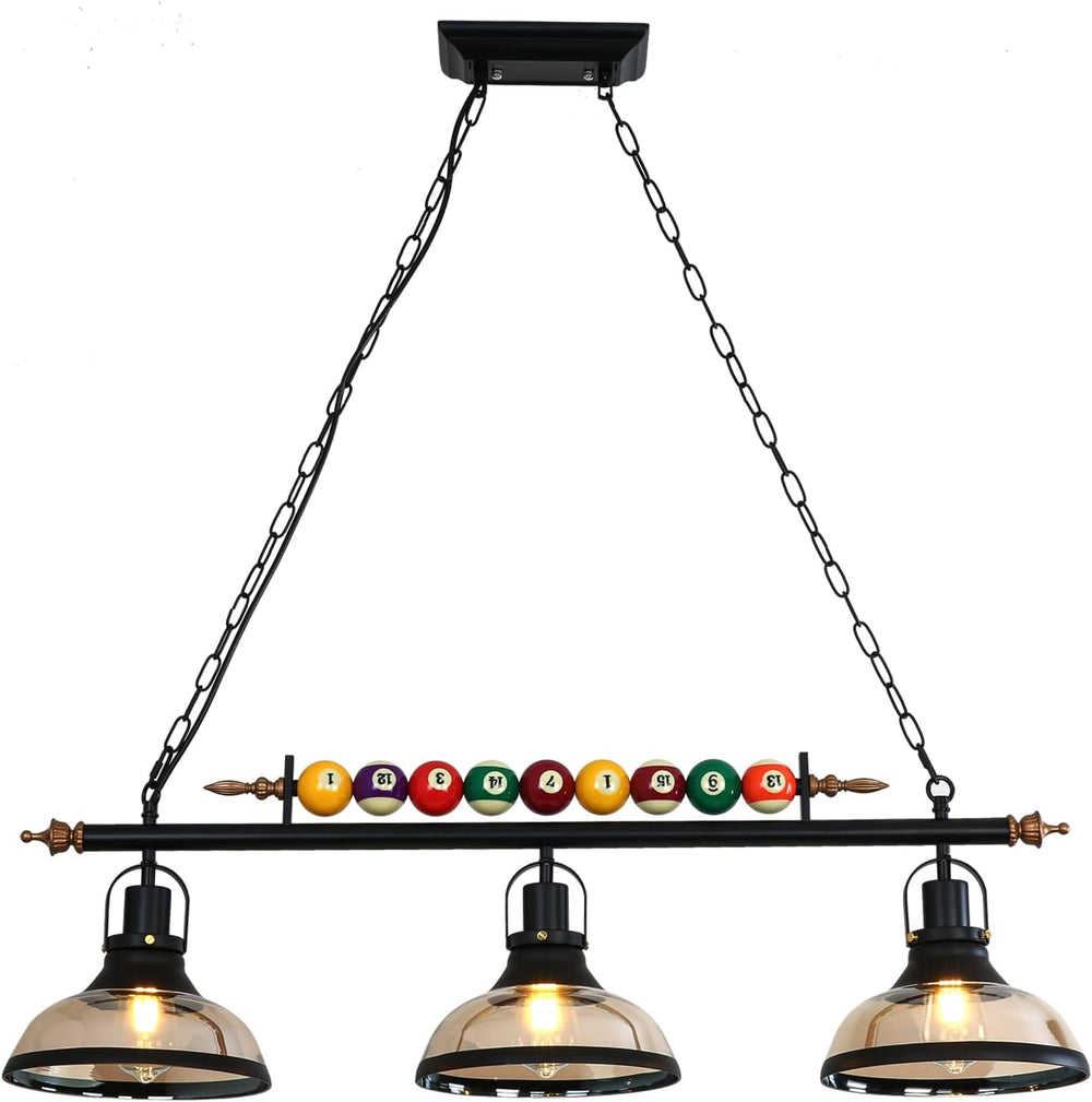 Retro Industrial Pendant American Wrought Iron Snooker Bar