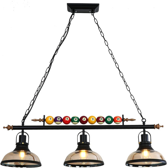 Retro Industrial Pendant American Wrought Iron Snooker Bar