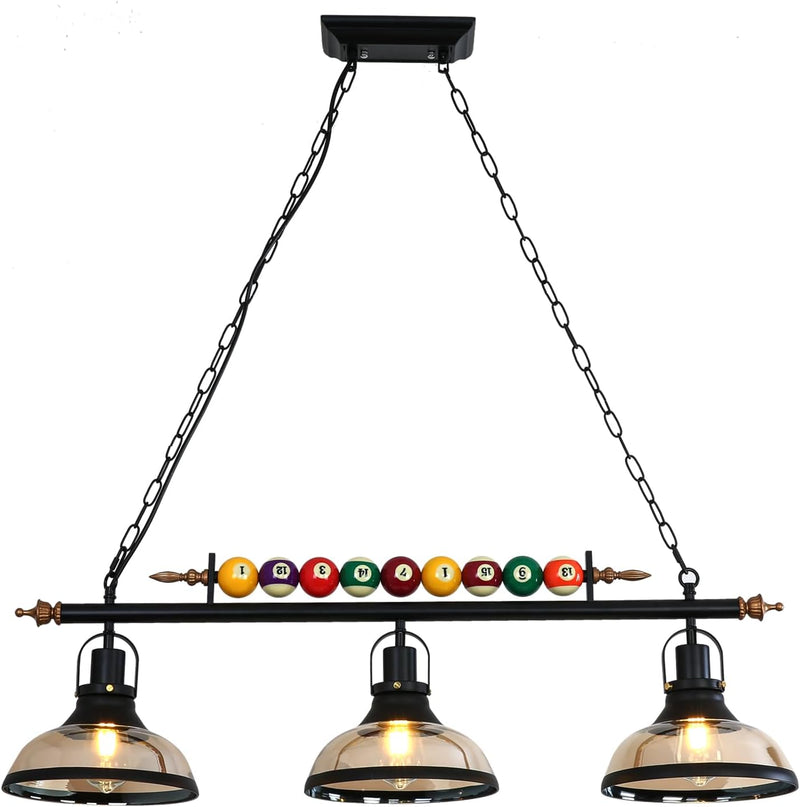 Retro Industrial Pendant American Wrought Iron Snooker Bar