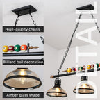 Retro Industrial Pendant American Wrought Iron Snooker Bar