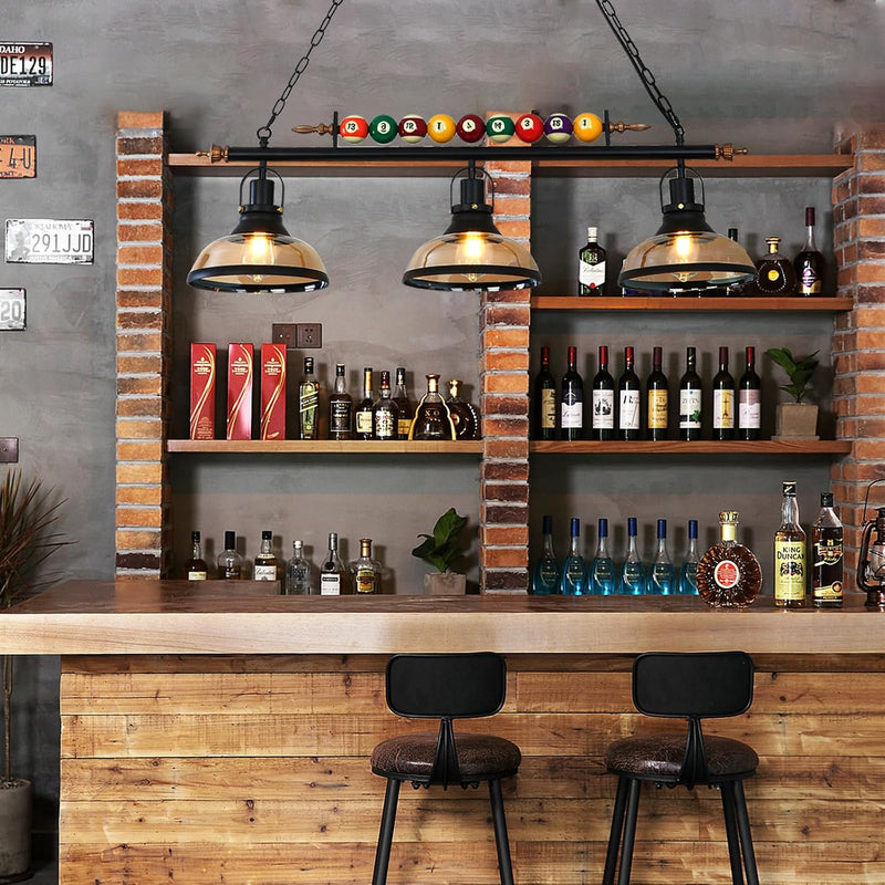 Retro Industrial Pendant American Wrought Iron Snooker Bar