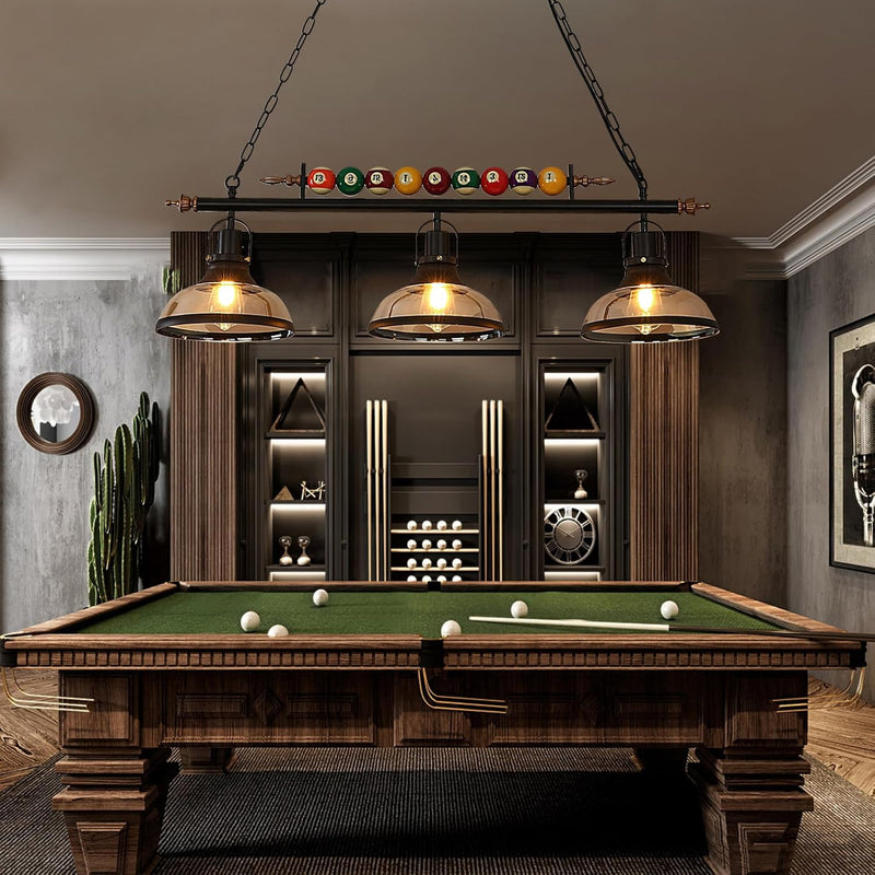 Retro Industrial Pendant American Wrought Iron Snooker Bar
