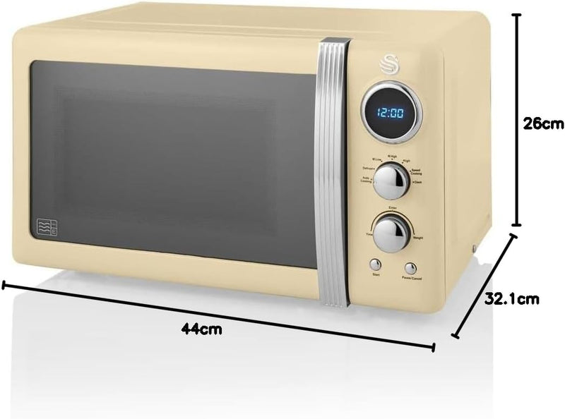 Retro LED Digital Microwave 20L 800W 6 Power