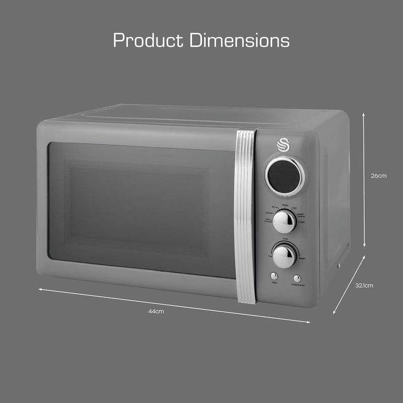 Retro LED Digital Microwave 20L 800W 6 Power