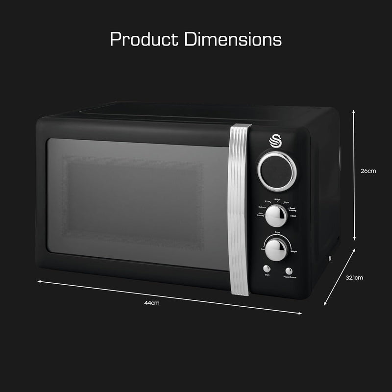 Retro LED Digital Microwave 20L 800W 6 Power