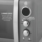 Retro LED Digital Microwave 20L 800W 6 Power