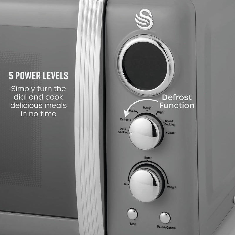 Retro LED Digital Microwave 20L 800W 6 Power