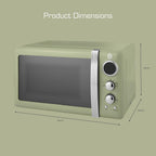 Retro LED Digital Microwave 20L 800W 6 Power