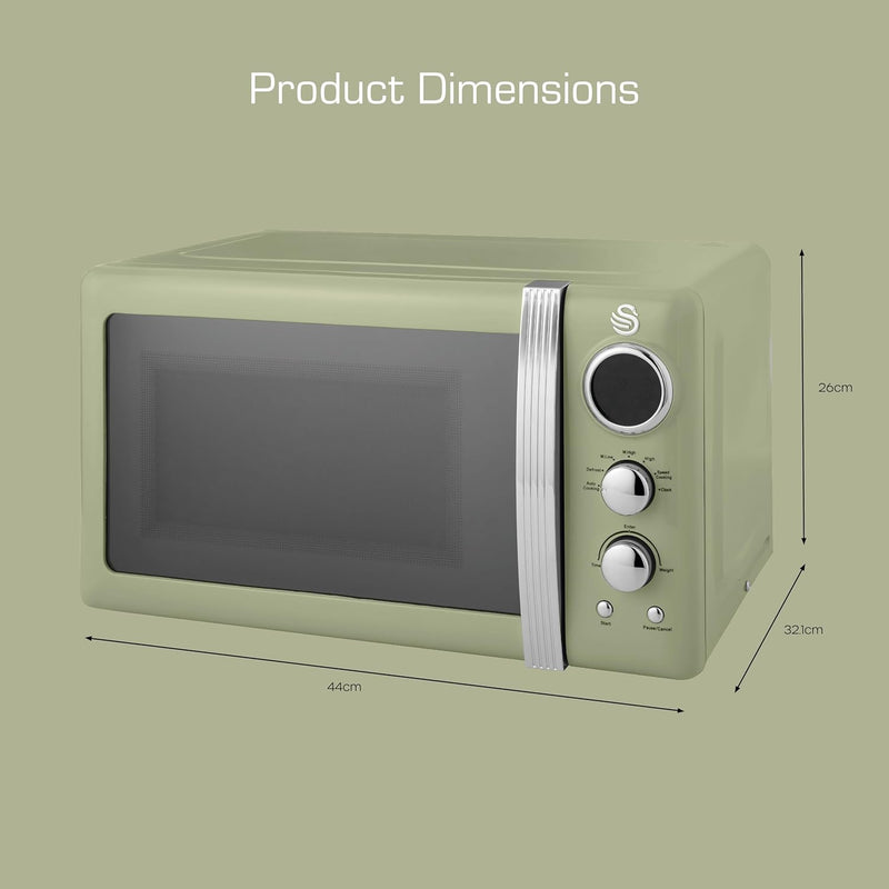 Retro LED Digital Microwave 20L 800W 6 Power