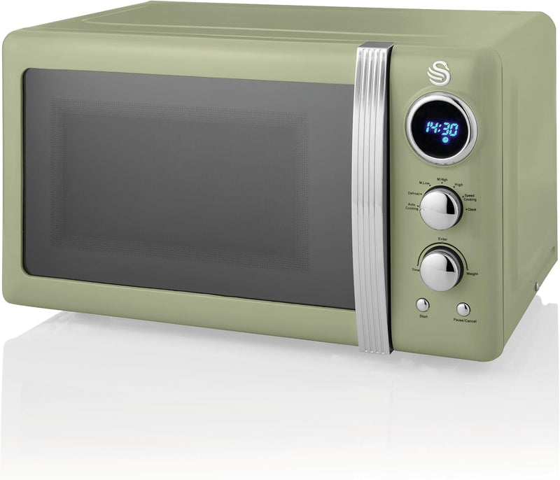 Retro LED Digital Microwave 20L 800W 6 Power