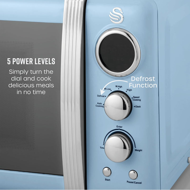 Retro LED Digital Microwave 20L 800W 6 Power
