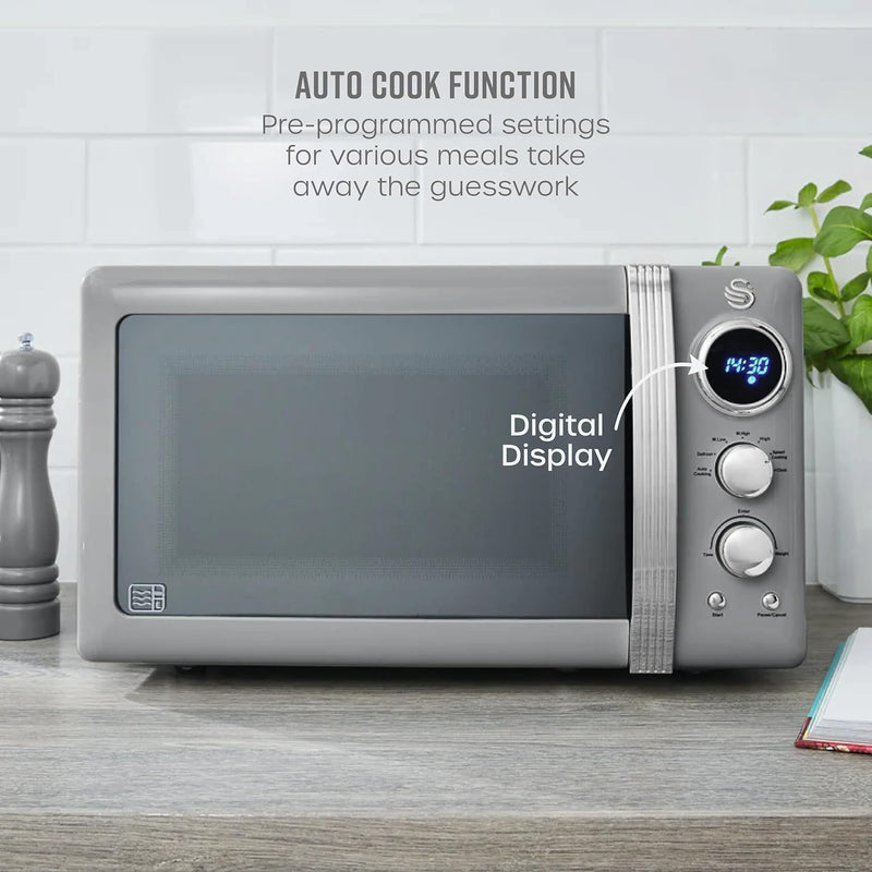 Retro LED Digital Microwave 20L 800W 6 Power
