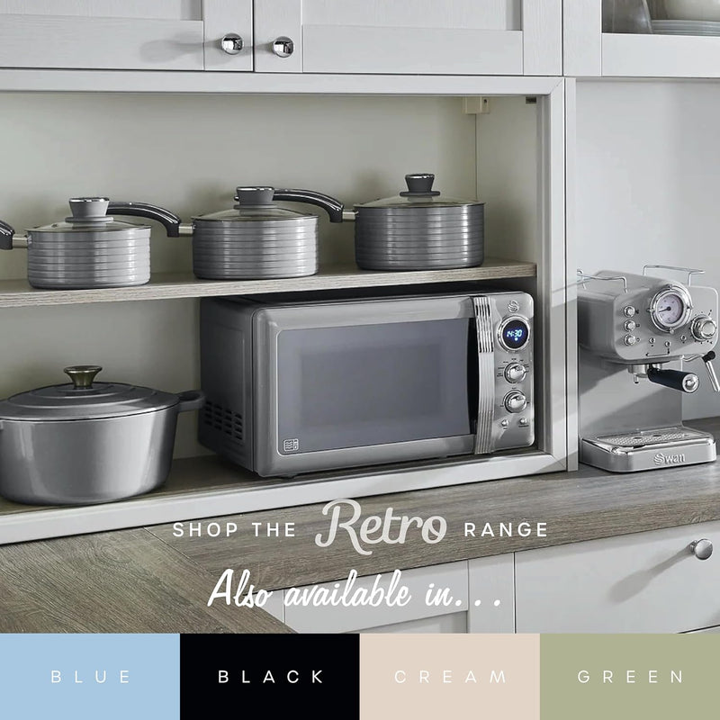 Retro LED Digital Microwave 20L 800W 6 Power