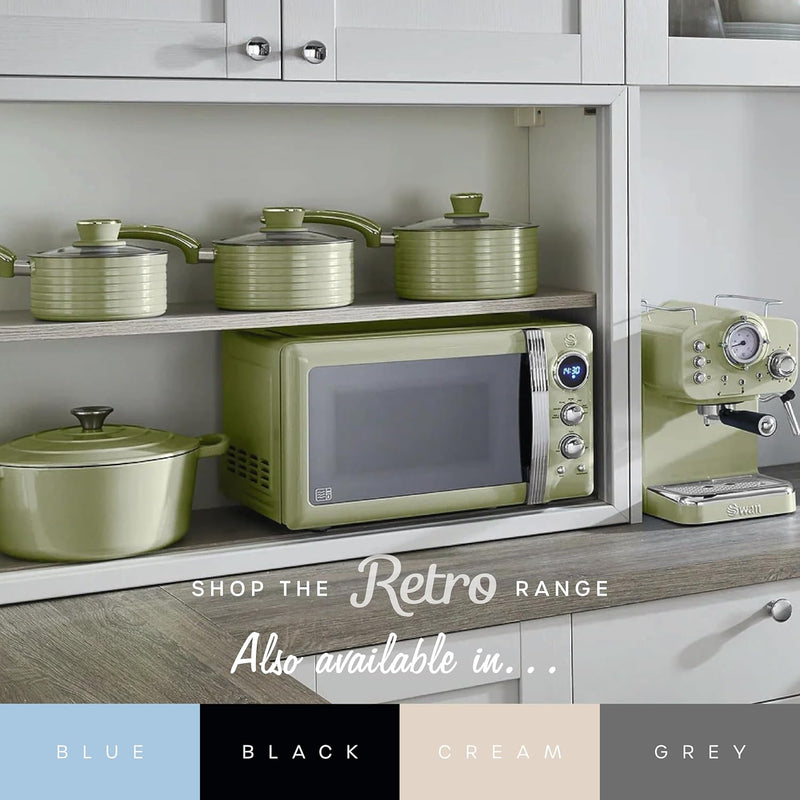 Retro LED Digital Microwave 20L 800W 6 Power