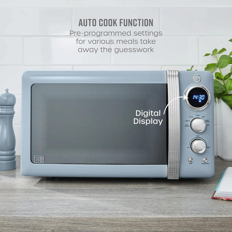 Retro LED Digital Microwave 20L 800W 6 Power
