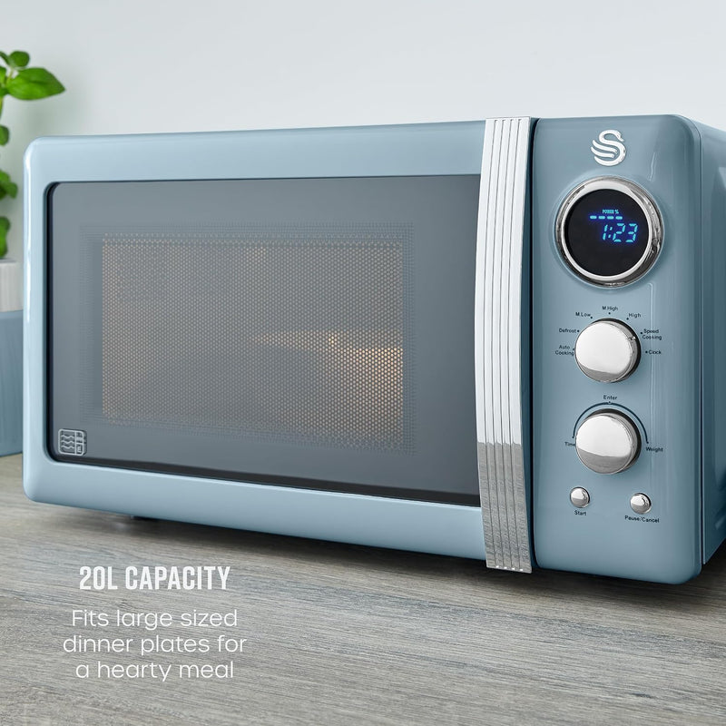 Retro LED Digital Microwave 20L 800W 6 Power