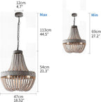 Retro Loft Vintage Rustic Round Wooden Beads Pendant