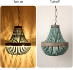 Retro Loft Vintage Rustic Round Wooden Beads Pendant