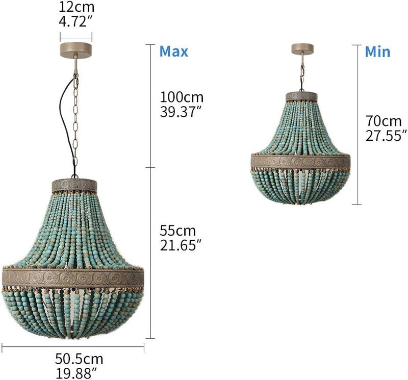 Retro Loft Vintage Rustic Round Wooden Beads Pendant
