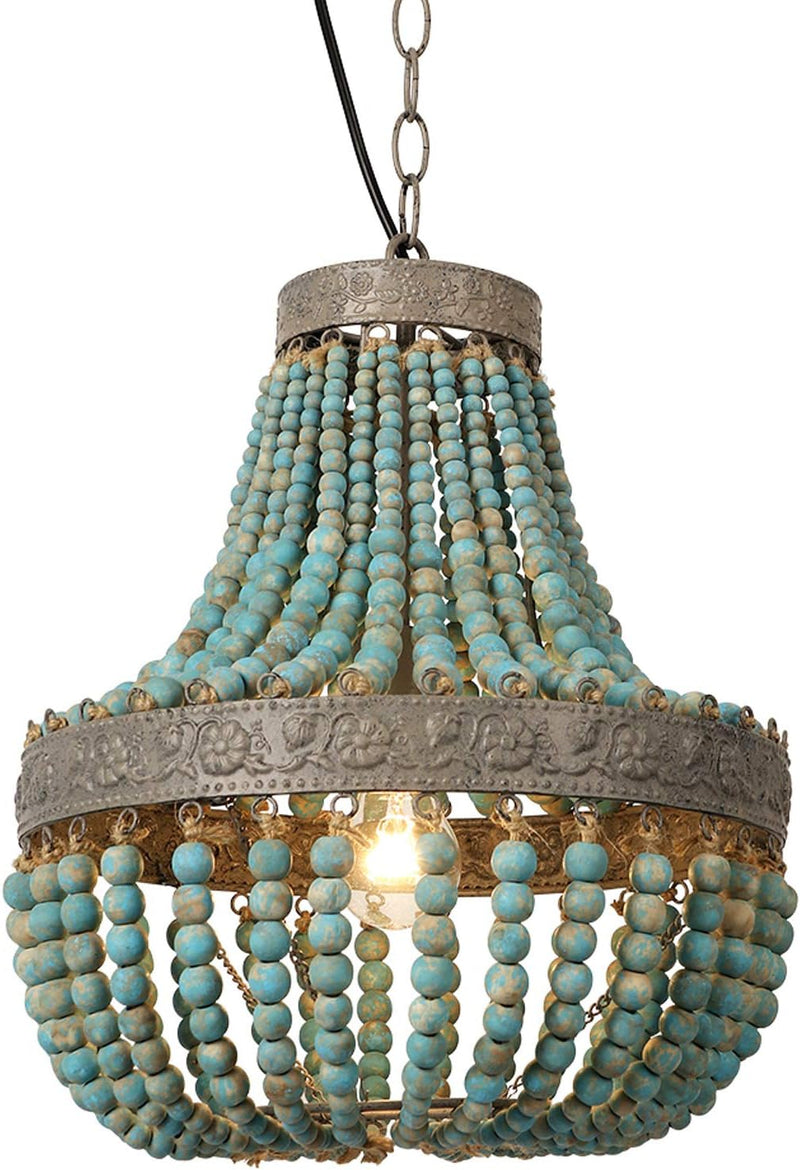 Retro Loft Vintage Rustic Round Wooden Beads Pendant