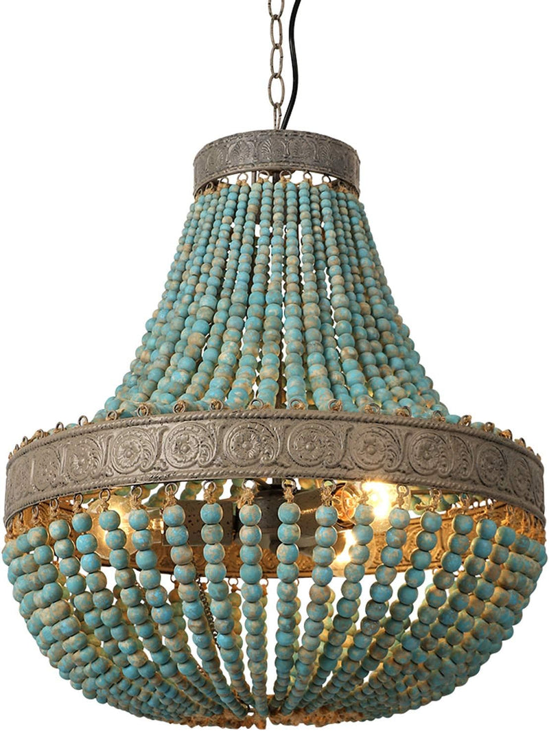 Retro Loft Vintage Rustic Round Wooden Beads Pendant