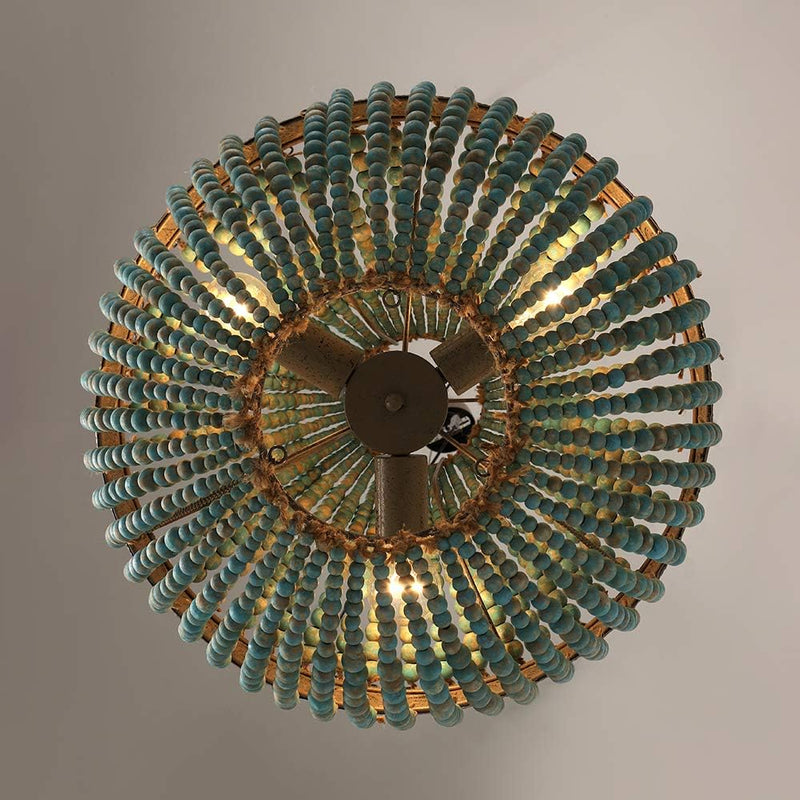Retro Loft Vintage Rustic Round Wooden Beads Pendant