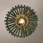 Retro Loft Vintage Rustic Round Wooden Beads Pendant