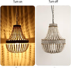 Retro Loft Vintage Rustic Round Wooden Beads Pendant