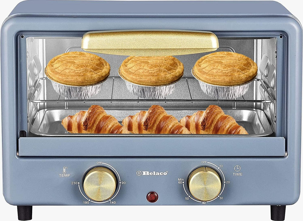 Retro Look Mini 10L Toaster Oven Tabletop Cooking