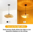 Bamboo Lampshade Light Straw Retro Hat Pendant Creativity