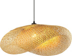 Retro Rattan Lampshade Pendant Light Handwoven Hat