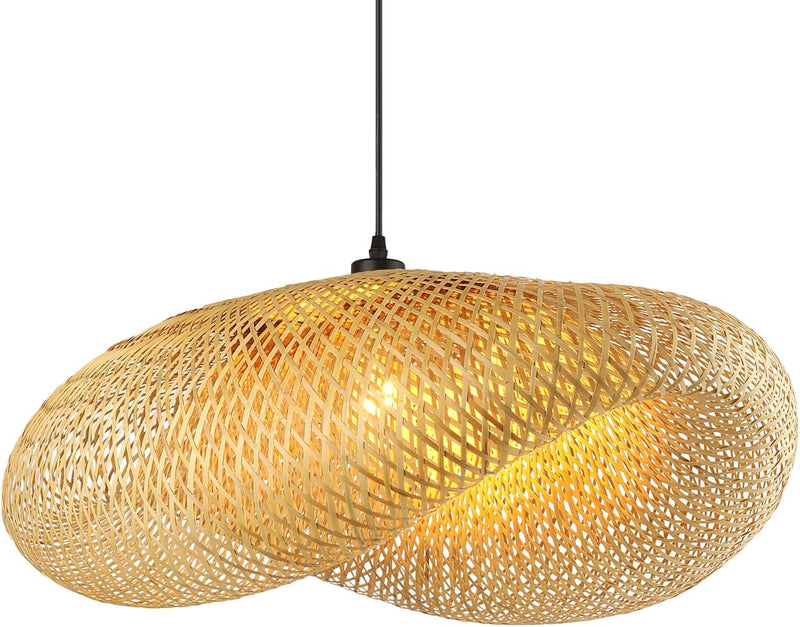 Bamboo Lampshade Light Straw Retro Hat Pendant Creativity