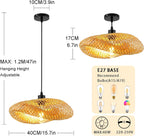 Bamboo Lampshade Light Straw Retro Hat Pendant Creativity