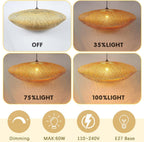 Retro Rattan Lampshade Pendant Light Handwoven Hat