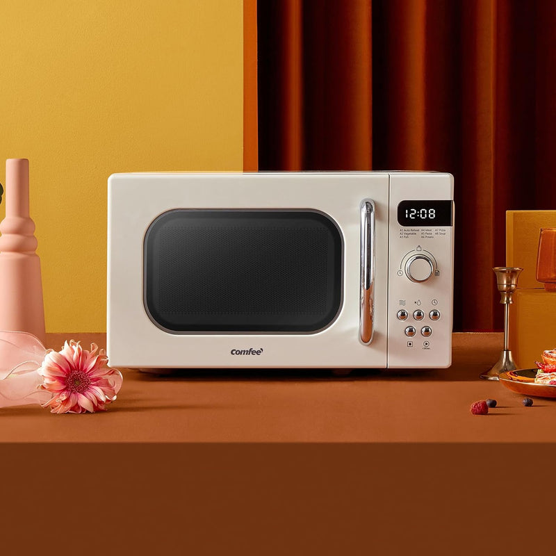 Retro Style 800W 20L Microwave Oven with 8