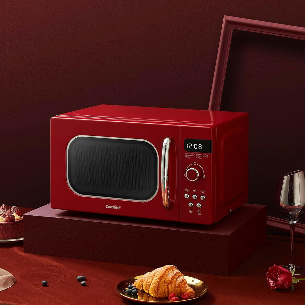 Retro Style 800W 20L Microwave Oven with 8