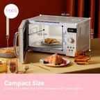 Retro Style 800W 20L Microwave Oven with 8