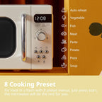 Retro Style 800W 20L Microwave Oven with 8