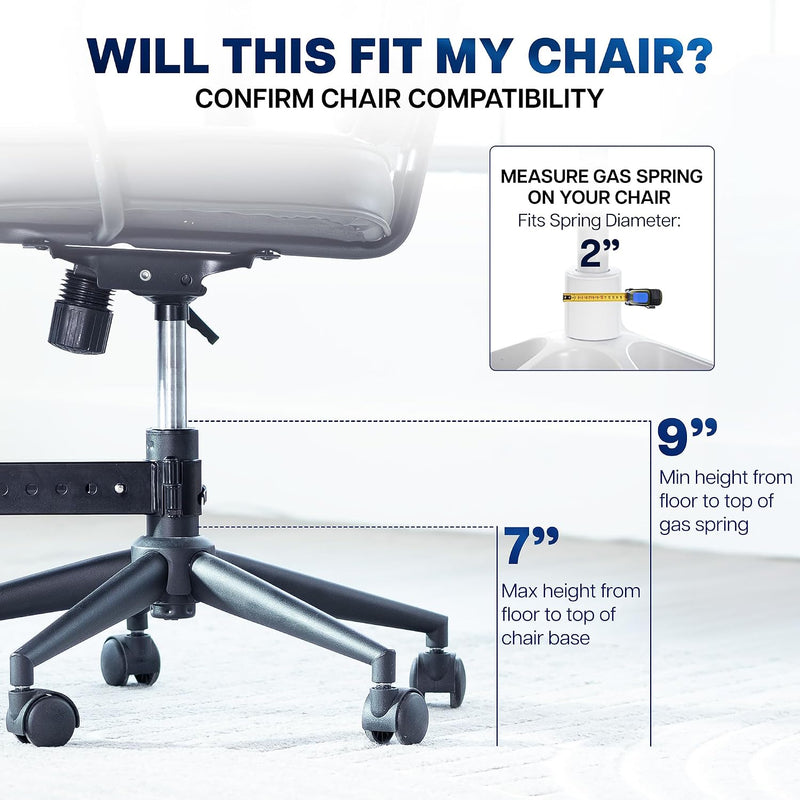 Retrofit Height Adjustable Footrest for Office Chair Holds