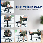 Retrofit Height Adjustable Footrest for Office Chair Holds