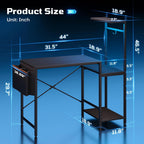 Corner Desk with Power Outlets Large Computer