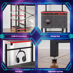 Reversible Corner Gaming Desk with RGB LED