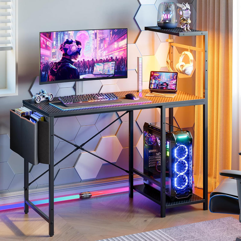 Corner Desk with Power Outlets Large Computer