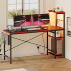 Corner Desk with Power Outlets Large Computer