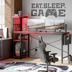 Corner Desk with Power Outlets Large Computer