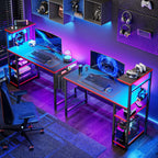Reversible Corner Gaming Desk with RGB LED