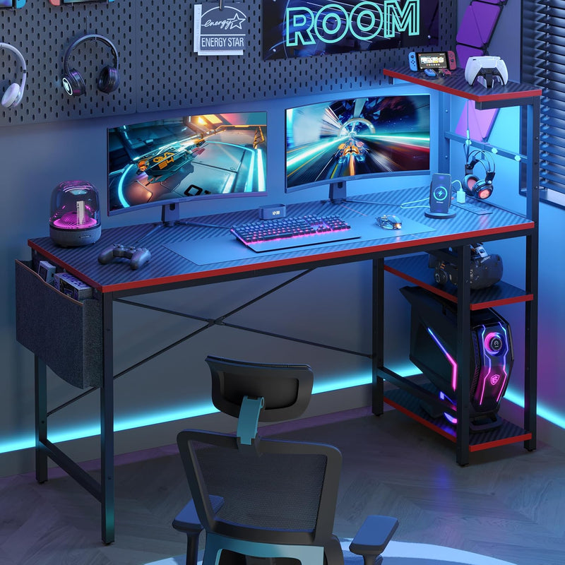 Corner Desk with Power Outlets Large Computer